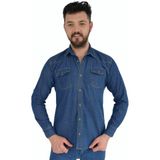 Dynamo Erkek Kot Çift Cepli Gömlek Silim Fit BGL-ST02756 - Mavi