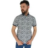 Dynamo Erkek Polo Yaka Dijital Baskılı Tişört Waffle 2372 BGL-ST02797 - XL - Füme