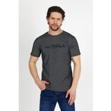 DYNAMO Erkek Siyah Bisiklet Yaka Nakış Detaylı T-shirt T866