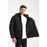Dynamo Erkek Siyah Çıkarılabilir Kapüşonlu Şişme Mont - 3XL