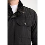 Dynamo Erkek Siyah Kapüşonsuz Içi Kürklü Mont - 4XL