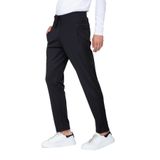 DYNAMO Erkek Siyah Şeritli Siyah Eşofman Altı Paça Düz Dalgıç Kumaş AS-129