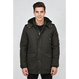Dynamo Erkek Spor Kanvas Kapüşonlu Parka M2585 BGL-ST04915 - Haki