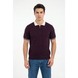 Dynamo Erkek Spor Polo Yaka Triko Tişört BGL-ST05372 - Mürdüm
