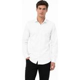 Dynamo Erkek Spor Silim Fit Likralı Pamuklu Yazlık Gömlek BGL-ST05381 - Beyaz - 3XL