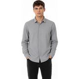 Dynamo Erkek Spor Silim Fit Likralı Pamuklu Yazlık Gömlek BGL-ST05381 - Gri - 4XL