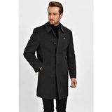 Dynamo Füme Polyester Karışımlı Uzun Palto Ceket Yaka Casual Stil - Gri - 2XL