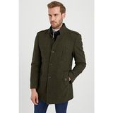 Dynamo Haki Yün Karışımlı Dik Yaka Kaşe Kaban Slim Fit Erkek Casual Günlük Stil