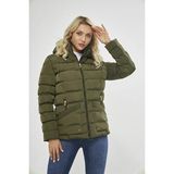 Dynamo Kadın Haki Kapüşonu Çıkartılabilen Şişme Mont 5014 - 5XL