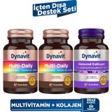 Dynavit Diamond MultiDaily 30 Kapsül x2 + Collagen Hyaluronic Acid Complex 30 Tablet - İçten Dışa Destek Seti
