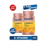 Dynavit Gummies Vitamin D3 60x2 Çiğnenebilir Form - Aile Boyu Kullanım – D Vitamini - Kas & Kemik & Bağışıkl