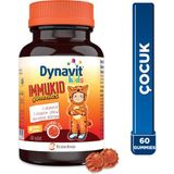 Dynavit Kids Immukid Gummies 60 Çiğnenebilir - Çocuk için C, D Vitamini,Çinko,Kara Mürver-Bağışıklık&Enerji - Portakal