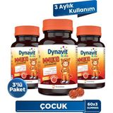 Dynavit Kids Immukid Gummies 60x3 - Çocuklar için C, D Vitamini, Çinko, Kara Mürver - Bağışıklık&Enerji