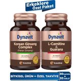 Dynavit Korean Ginseng & L-Carnitine Guarana 30 Kapsül ve 30 Tablet Erkeklere Özel Paket Türkiye Menşeli - Aromasız