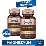 Dynavit Mag Complex 60 Tab x2 – 200mg Magnezyum Kompleks 3lü Form(Malat-Sitrat-Bisglisinat)-Kas&Kemik&Enerji