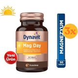 Dynavit Mag Day 30 Tablet Magnezyum Sitrat & Malat Complex - 3 Adet (90 Tablet) - Dezenfektan Hediyeli (%72 Alkol)