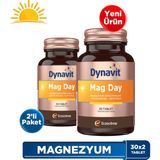 Dynavit Mag Day 30 Tablet X2- Sabah / Gündüz Magnezyum - Mag Sitrat & Malat, Gotu Kola, Ginkgo Biloba, B6 Vit - Aromasız