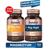 Dynavit Mag Day & Mag Night 30 Tablet X2 – Sabah & Akşam Magnezyum Paketi – Gece / Gündüz Magnezyumu - Aromasız