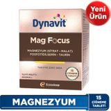Dynavit Mag Focus 15 Çiğneme Tab - Magnezyum Malat & Sitrat, Fosfotidilserin, B6 & B12 Vitamini -