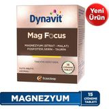 Dynavit Mag Focus 15 Çiğneme Tab - Magnezyum Malat & Sitrat, Fosfotidilserin, B6 & B12 Vitamini - Odaklanma - Dezenfektan Hediyeli (%72 Alkol)