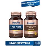 Dynavit Mag Night & Magnesium Citrate - Magnezyum Bisglisinat , Sitrat, D Vit - Gece Magnezyum Paketi - Aromasız