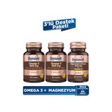 Dynavit Omega 3 950 mg 30 Yumuşak Kapsül x2&Magnesium Citrate 200 mg, Vitamin D 60 Tablet-3'lü Destek Paketi