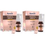 Dynavit Vitamin D3 1000 IU (25mcg) 20 mL Sprey - Bağışıklık & Kas & Kemik - D3 Vitamini (2 paketi)