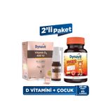 Dynavit Vitamin D3 400 IU 20 mL Sprey & Kids Immukid Gummies 60 Çiğnenebilir Gummy - Çocuk Bağışıklık Paketi