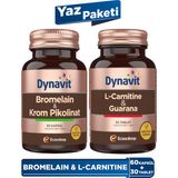 Dynavit Yaz Paketi - 60 Kapsül Bromelain & Krom Pikolinat, L-Carnitine, Guarana Türkiye Menşeli
