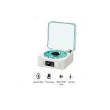 Dynego Nostalji Plak Çalar Bluetooth 3D Ses Dalgası Retro Müzik Subwoofer Plak Çalar Mavi