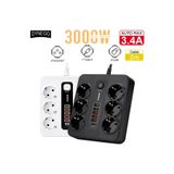 Dynego Termal Akım Korumalı 3000 W 10 Amper 6 lı Priz 2 Metre Uzatma Kablosu Çoklu Priz 5 Usb 1 Type C