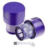 Dyson elektrikli süpürge V10 SV12 Cyclone Animal Absolute Total Clean Motorhead akülü elektrikli süpürge için yedek filtre #DY-969082-01 (2 adet filtre 1 temizleme fırçası)