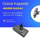 Dyson V11 Dikey Süpürge 4000 mAh 25.2 V Batarya – Orjinal Uyumlu Uzun Ömürlü, Yüksek Performans Pil