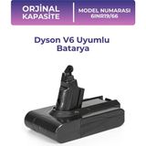 Dyson V6 Uyumlu Batarya 6INR19/66 (Orjinal Kapasite) 21.6V 2000MAH Pil Dik Süpürge Bataryası