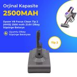 Dyson V8 Focus Clean Tip 2 (Hh15) 2500 Mah 21.6V Dikey Süpürge Batarya