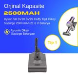Dyson V8 SV10 SV25 Fluffy Tip1 Dikey Süpürge 2500 mAh 21.6 V Batarya – Orjinal Uyumlu Uzun Ömürlü, Yüksek Performans Pil