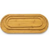 Dystopia 3 Adet Bambu Oval Sunum ve Servis Tepsisi - Ahşap Tepsi - Çok Amaçlı Bambu Yağdanlık Altlığı (44CM,39CM,33CM) - 0 - 200 ml