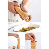 Dystopia Bambu Gövdeli Komple Ahşap Tuz Karabiber Değirmeni Baharat Öğütücüsü Orta Boy 2 Adet 16 cm - Acı Kahverengi - 160 ml