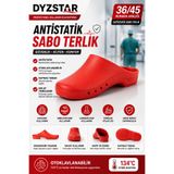 DYZSTAR Antistatik Otoklavlanabilir Sabo Terlik Hastane Laboratuvar Ameliyathane Terliği Kırmızı 36-45 Numara