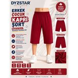 Dyzstar Erkek Çocuk Pamuk Süprem Kapri Şort Bordo 9-10-11-12 Yaş - 9 Yaş - 12R-Bordo