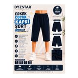 DYZSTAR Erkek Çocuk Pamuk Süprem Kapri Şort Koyu Lacivert 9-10-11-12 Yaş