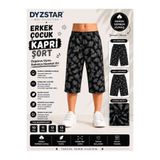 DYZSTAR Erkek Çocuk Pamuk Süprem Kapri Şort siyah 10-11-12-13 Yaş
