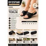 DYZSTAR Kadın Anatomik Destekli Rahat Günlük Terlik Siyah Ayarlanabilir Tokalı Konfor Terliği 35-41
