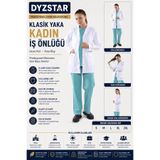 DYZSTAR Kadın Klasik Yaka Uzun Kollu Kısa Boy İş Önlüğü – Öğretmen, Ofis, Laboratuvar ve Profesyonel Kullanım İçin Beyaz Önlük
