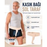 Dyzstar Kasık Bağı Soltaraf Tek Taraflı Ayarlanabilir Kasık Destek Kemeri - Krem - Standart