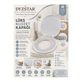 DYZSTAR Lüks Klozet Kapağı Kalın Süngerli Yumuşak Oturumlu Desenli WC Kapağı Beyaz