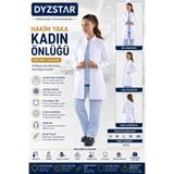 DYZSTAR Orta Boy Alpaka Öğretmen Hemşire Önlüğü Hakim Yaka Uzun Kol Çıtçıtlı Beyaz Güzellik Uzman Önlüğü S-M-L-XL-2XL
