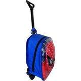 Dzc Kuzenler Avm Anaokulu Kreş Çocuk Valiz Okul Sırt Çantası Spiderman Örümcek Çekçekli Tekerlekli - Kırmızı - Lacivert - sırt ve çekçekli - 31x22