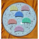 Dzc Kuzenler Avm Kadın Büyük Boy 6'lı Boncuk Desenli Mandal Toka Seti - Standart - 50P-Pembe