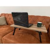 Dzc Kuzenler Avm Mdf Suya Dayanıklı 68X35 Kahvaltı Yatak Laptop Masası Der Çalışma Sehpa Ayakları Katlanır - 35 x 68 cm - Kahverengi